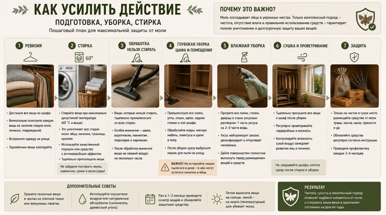 Как усилить действие: подготовка, уборка, стирка